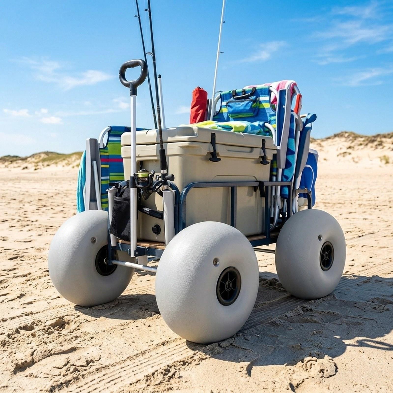 Fishing Kayak Cart - Ruote da Spiaggia per Carrello, Pneumatici